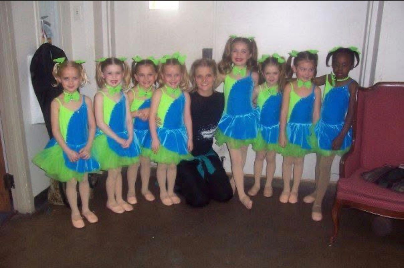 Susan with young dance students during her teaching years